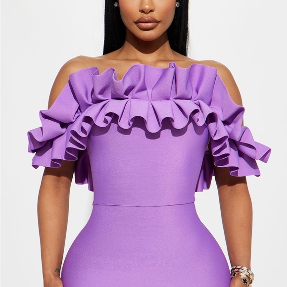 Fashion Nova One Shoulder Purple Dress - Picture 2 of 7